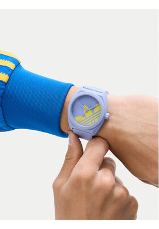 Adidas - adidas Zegarek AO Street Project Three AOST25543 Niebieski. Kolor: niebieski. Materiał: syntetyk. Styl: street