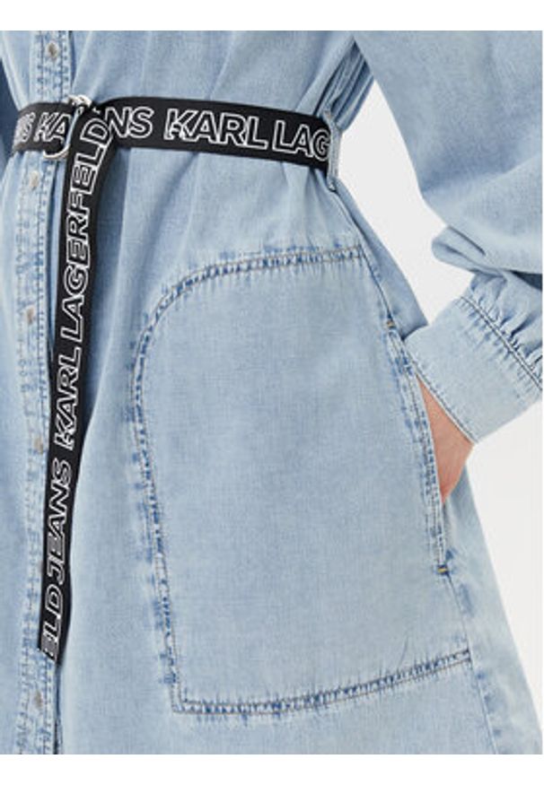 Karl Lagerfeld Jeans Sukienka jeansowa A2W13022 Niebieski Regular Fit. Kolor: niebieski. Materiał: bawełna