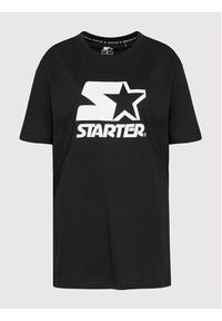 Starter T-Shirt SMG-008-BD Czarny Regular Fit. Kolor: czarny. Materiał: bawełna