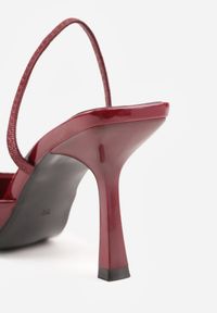 Born2be - Bordowe Lakierowane Szpilki z Elastycznym Paskiem na Piętę Balzorwyn. Okazja: na randkę, do pracy, na wesele, na spotkanie biznesowe, na ślub cywilny. Nosek buta: szpiczasty. Zapięcie: pasek. Kolor: czerwony. Materiał: lakier. Obcas: na szpilce. Styl: elegancki, biznesowy, klasyczny. Wysokość obcasa: średni #5