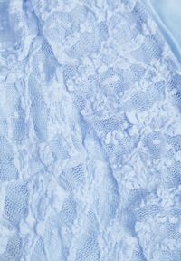 Born2be - Niebieska Koronkowa Sukienka z Falbankami i Wiązaniem przy Dekolcie Delanatea. Okazja: na co dzień. Typ kołnierza: kołnierz z falbankami. Kolor: niebieski. Materiał: koronka. Sezon: wiosna, lato. Styl: casual, elegancki #4