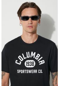 columbia - Columbia t-shirt męski kolor czarny z nadrukiem. Okazja: na co dzień. Kolor: czarny. Materiał: bawełna. Wzór: nadruk. Styl: casual #6