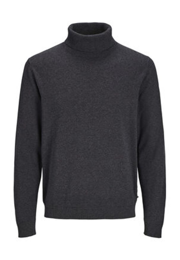 Jack & Jones Golf Basic 12287649 Czarny Regular Fit. Typ kołnierza: golf. Kolor: czarny. Materiał: bawełna