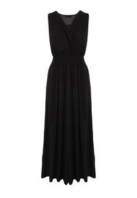 Born2be - Czarna Sukienka Clymiolea. Kolor: czarny. Materiał: wiskoza, tkanina. Długość rękawa: na ramiączkach. Wzór: jednolity. Typ sukienki: kopertowe. Styl: elegancki. Długość: maxi #3