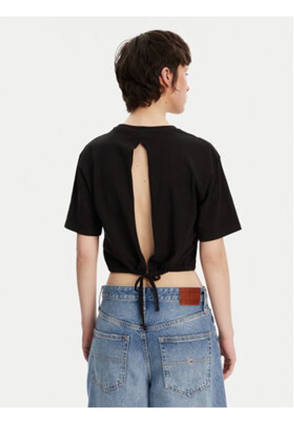 Tommy Jeans T-Shirt DW0DW20324 Czarny Relaxed Fit. Kolor: czarny. Materiał: bawełna