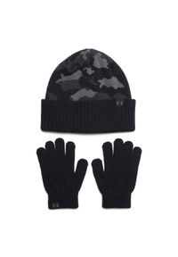 Zestaw czapka zimowa i rękawiczki chłopięce Under Armour B Beanie/Glove Combo - czarne. Kolor: czarny. Materiał: akryl, dzianina. Sezon: zima