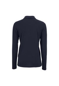SOL'S - Damska Koszulka Polo Z Długim Rękawem Perfect Pique. Typ kołnierza: polo. Kolor: niebieski. Długość rękawa: długi rękaw. Długość: długie