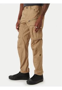 G-Star RAW - G-Star Raw Spodnie cargo Rovic D02190-D387 Beżowy Tapered Fit. Kolor: beżowy. Materiał: bawełna #1