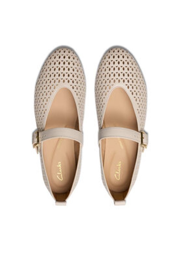 Clarks Półbuty Fawna Jane 26181230 Écru. Materiał: skóra