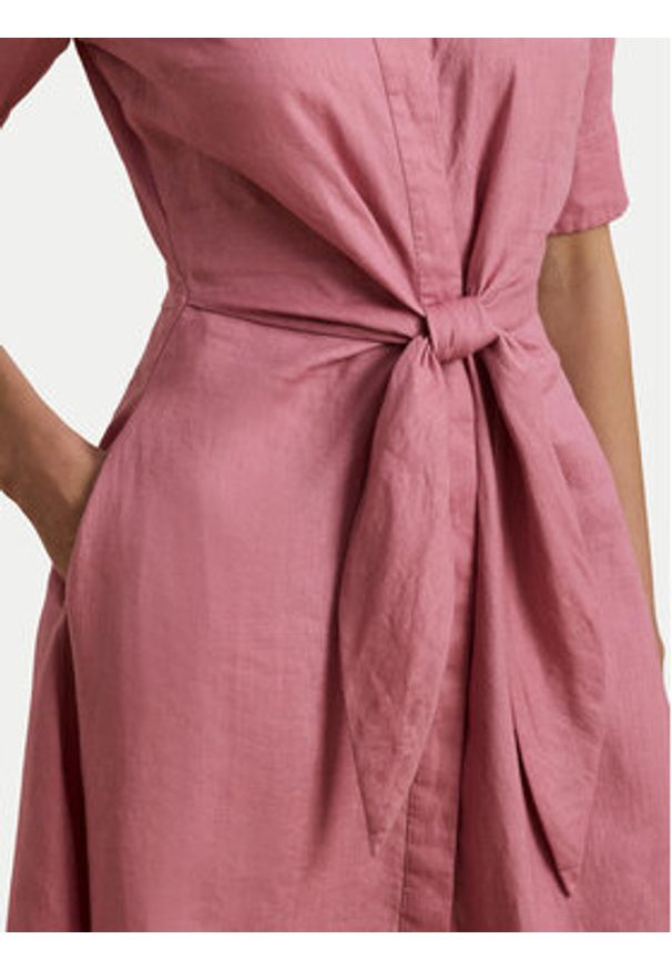 Lauren Ralph Lauren - LAUREN RALPH LAUREN Sukienka koszulowa 200905667017 Różowy Regular Fit. Kolor: różowy. Materiał: len. Typ sukienki: koszulowe