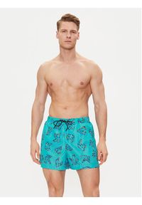 Karl Lagerfeld - KARL LAGERFELD Szorty plażowe 241M2212 Niebieski Regular Fit. Okazja: na plażę. Kolor: niebieski. Materiał: syntetyk #3