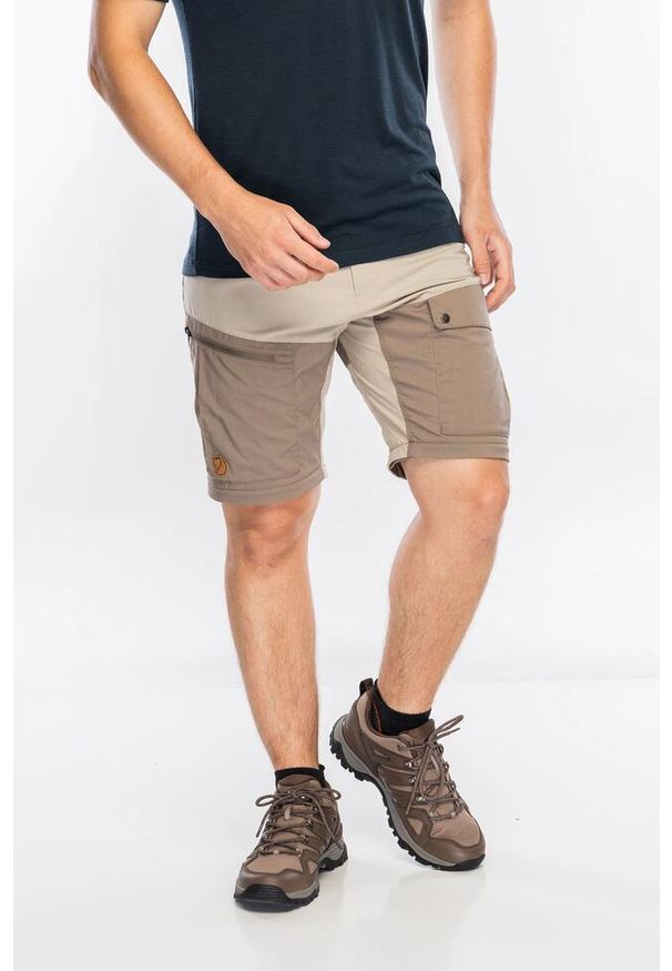 Fjällräven - Spodnie trekkingowe męskie Fjallraven Abisko Midsummer Zip Off Trousers Long. Kolor: brązowy. Sport: turystyka piesza