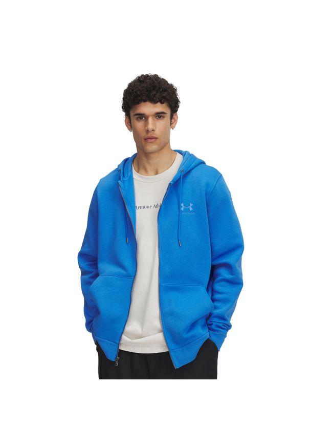 Bluza z kapturem i zamkiem błyskawicznym Under Armour Icon Fleece. Typ kołnierza: kaptur. Kolor: niebieski. Sport: fitness