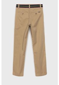 Polo Ralph Lauren - Spodnie dziecięce 134-158 cm. Kolor: beżowy. Materiał: tkanina, bawełna, elastan. Wzór: gładki #2