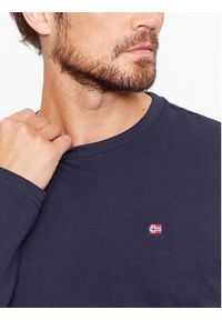 Napapijri Longsleeve Salis NP0A4HN7 Granatowy Regular Fit. Kolor: niebieski. Materiał: bawełna. Długość rękawa: długi rękaw #5
