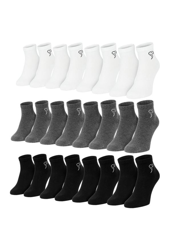 BLACK SNAKE - Skarpety ćwierćwałki unisex 12 par. Kolor: biały, wielokolorowy, czarny, szary. Materiał: bawełna, poliamid, poliester, elastan