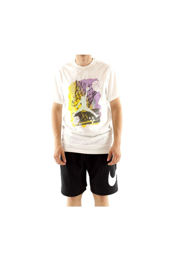 Jordan - Koszulka męska nike air jordan brand graphic crew 1 tee white. Kolor: biały. Sport: fitness