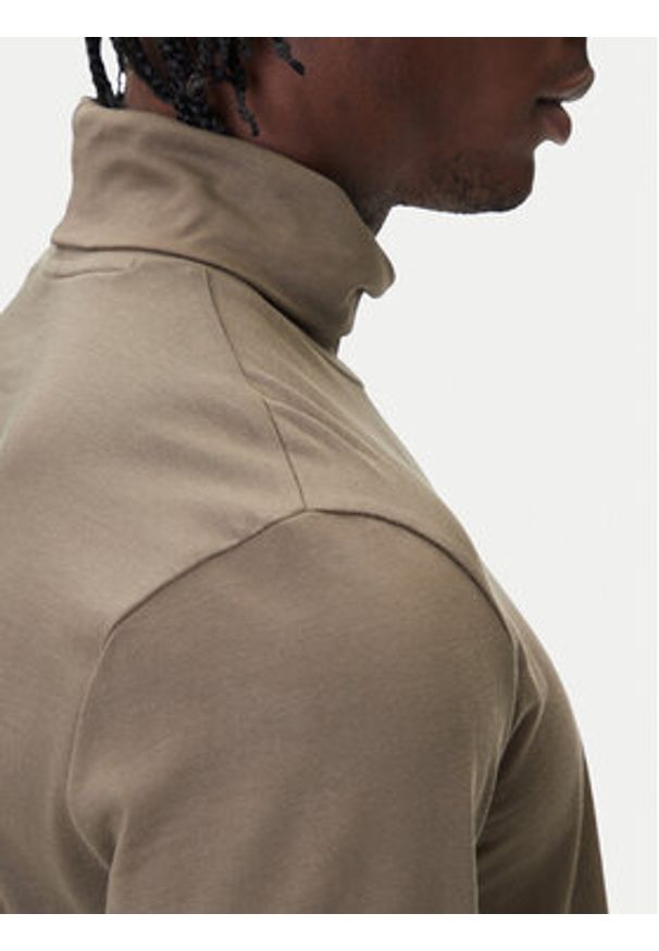 Hugo - HUGO Golf Daporollo 50547372 Beżowy Regular Fit. Typ kołnierza: golf. Kolor: beżowy. Materiał: bawełna