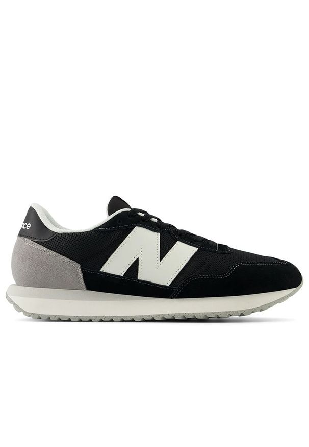 Buty New Balance MS237LBK - czarne. Kolor: czarny. Materiał: guma, skóra, zamsz, materiał, syntetyk. Szerokość cholewki: normalna