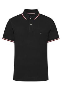 TOMMY HILFIGER - Tommy Hilfiger Polo MW0MW13080 Czarny Slim Fit. Typ kołnierza: polo. Kolor: czarny. Materiał: bawełna #4