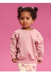 Sinsay - Bluza z haftem i ozdobnymi falbanami - różowy. Kolor: różowy. Wzór: haft #1