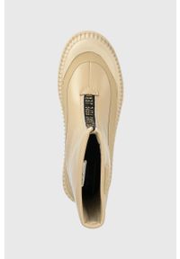 Pepe Jeans botki Gum Zip damskie kolor beżowy na platformie. Nosek buta: okrągły. Kolor: beżowy. Materiał: guma. Obcas: na platformie #3