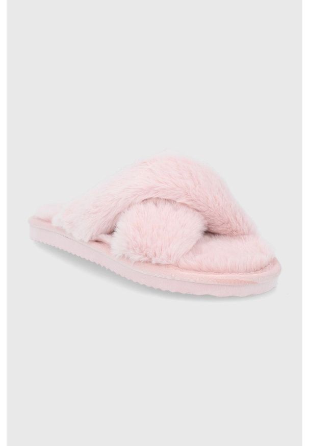 Flip*Flop Kapcie kolor różowy. Kolor: różowy. Materiał: guma, materiał. Wzór: gładki