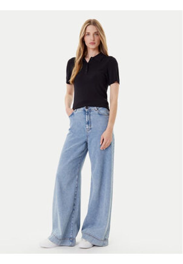 Calvin Klein Sweter LV044C341G Czarny Regular Fit. Kolor: czarny. Materiał: wiskoza