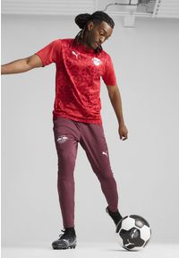 Puma - Męska koszulka przedmeczowa z krótkim rękawem RB Leipzig PUMA. Kolor: czerwony. Długość rękawa: krótki rękaw. Długość: krótkie