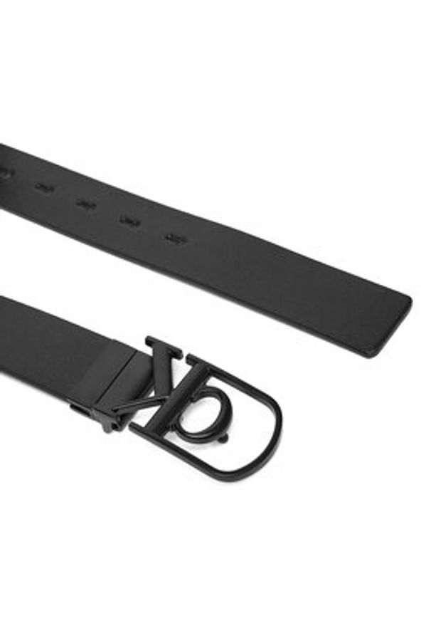 Calvin Klein Pasek Męski Curve Monogram Buckle 32Mm Rev LV04D7021G Czarny. Kolor: czarny. Materiał: skóra