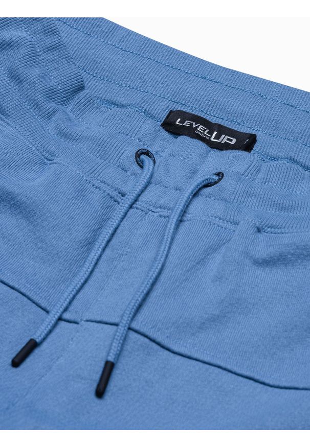 Ombre Clothing - Krótkie spodenki męskie dresowe W299 - niebieskie - XXL. Kolor: niebieski. Materiał: dresówka. Długość: krótkie. Sezon: lato