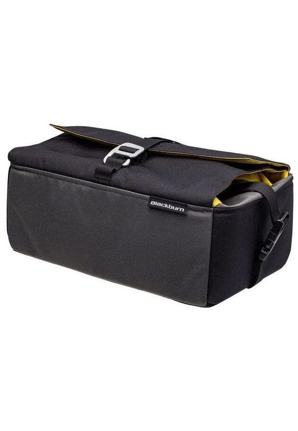 BASIL - Torba na bagażnik BLACKBURN GRID BASKET BAG black/yellow/grey, wodoodporna, 8,5-22L (NEW 2025)