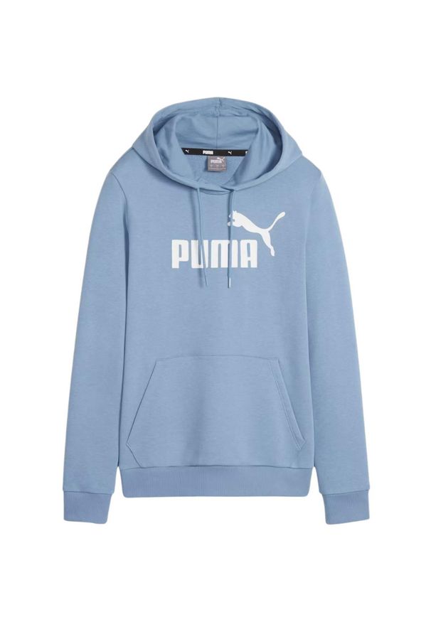 Puma - Damska Bluza Z Kapturem Z Logo ESS. Typ kołnierza: kaptur. Kolor: niebieski