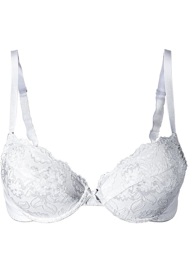 bonprix - Biustonosz push up z delikatną koronką (3 szt.). Kolor: czarny. Materiał: bawełna, koronka. Rodzaj stanika: push-up. Wzór: koronka