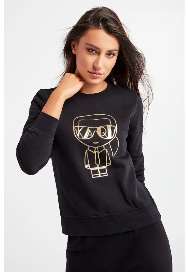 Karl Lagerfeld - BLUZA KARL LAGERFELD. Materiał: guma. Długość rękawa: długi rękaw. Długość: długie. Wzór: nadruk