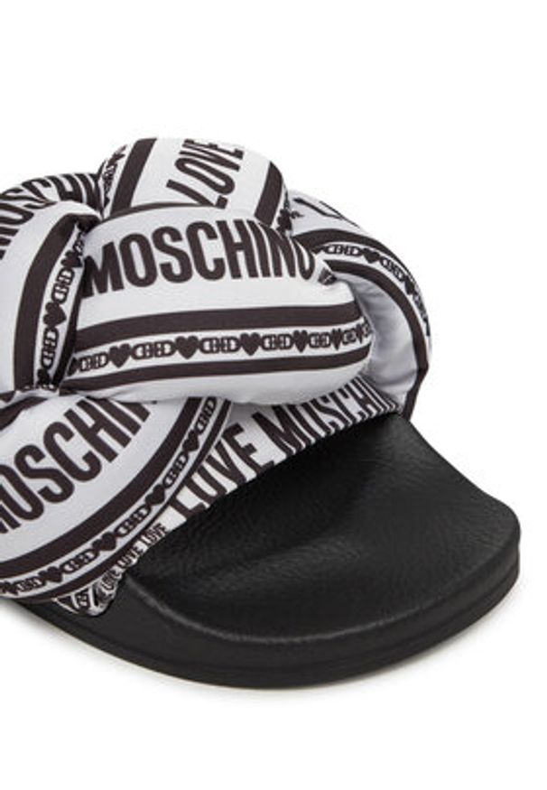 Love Moschino - LOVE MOSCHINO Klapki JA28312G0MIW310A Biały. Kolor: biały. Materiał: materiał