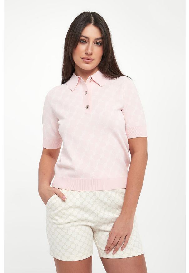 Polo damskie z logo Kella JOOP!. Typ kołnierza: polo