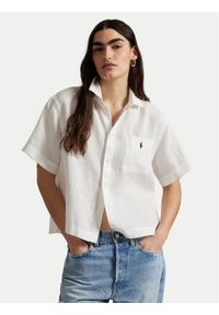Polo Ralph Lauren Koszula 211965847001 Biały Relaxed Fit. Typ kołnierza: polo. Kolor: biały. Materiał: len
