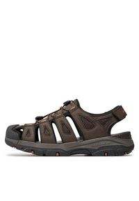 skechers - Skechers Sandały Tresmen-Outseen 204111/CHOC Brązowy. Kolor: brązowy. Materiał: skóra