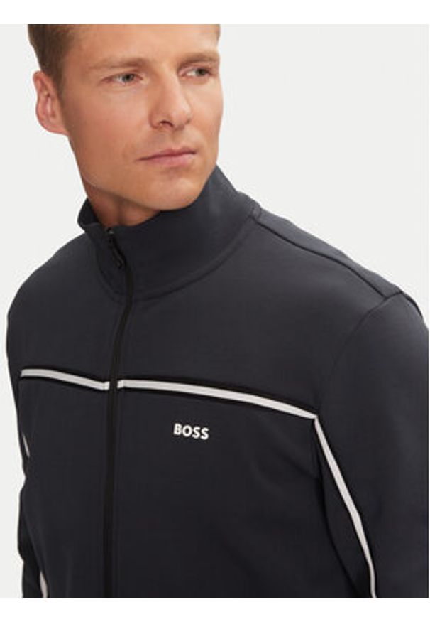 BOSS - Boss Bluza Skaz 1 50523896 Granatowy Regular Fit. Kolor: niebieski. Materiał: syntetyk, bawełna