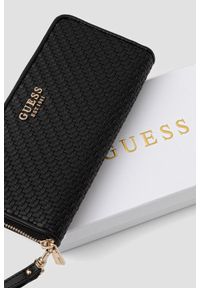 Guess - GUESS Czarny damski portfel Mirema Slg Large. Kolor: czarny. Materiał: skóra ekologiczna #4