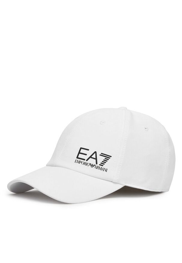 Czapka z daszkiem EA7 Emporio Armani. Kolor: biały