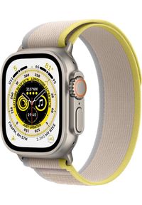 APPLE - Smartwatch Apple Watch Ultra GPS + Cellular 49mm Titanium Case Trail Loop Small/Medium Szaro-żółty (MNHK3WB/A). Rodzaj zegarka: smartwatch. Kolor: wielokolorowy, żółty, szary