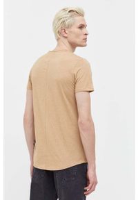 Tommy Jeans t-shirt męski kolor beżowy melanżowy. Kolor: beżowy. Materiał: bawełna, dzianina. Wzór: melanż. Styl: klasyczny #4