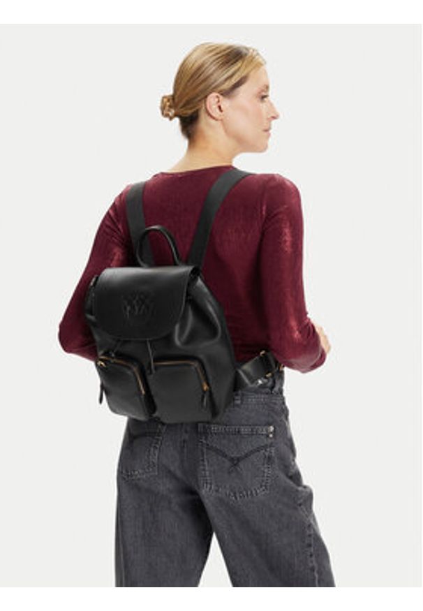 Pinko - PINKO Plecak Carrie Backpack Al 25-26 PLTT 104351 A29Q Czarny. Kolor: czarny. Materiał: skóra