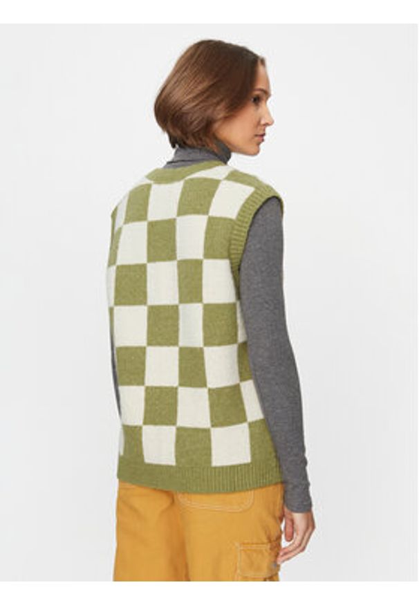 Vans Sweter Courtyard Checker Sweater Vest VN000F6WBD41 Zielony Regular Fit. Kolor: zielony. Materiał: bawełna