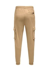Only & Sons - ONLY & SONS Spodnie dresowe Kian 22019485 Brązowy Regular Fit. Kolor: brązowy. Materiał: bawełna, dresówka #6