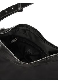 Kazar - Czarna torebka na ramię z łączonych materiałów. Kolor: czarny. Wzór: gładki. Materiał: skórzane. Rozmiar: duże. Styl: elegancki, casual. Rodzaj torebki: na ramię #2