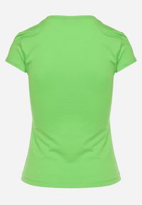 Born2be - Zielony T-shirt z Krótkim Rękawem i Okrągłym Dekoltem Liralei. Kolor: zielony. Materiał: jeans. Długość rękawa: krótki rękaw. Długość: krótkie #6