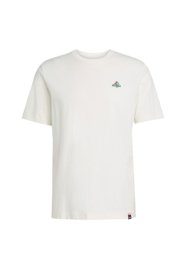 Adidas - Koszulka z grafiką Mini Pizza. Kolor: biały. Materiał: bawełna